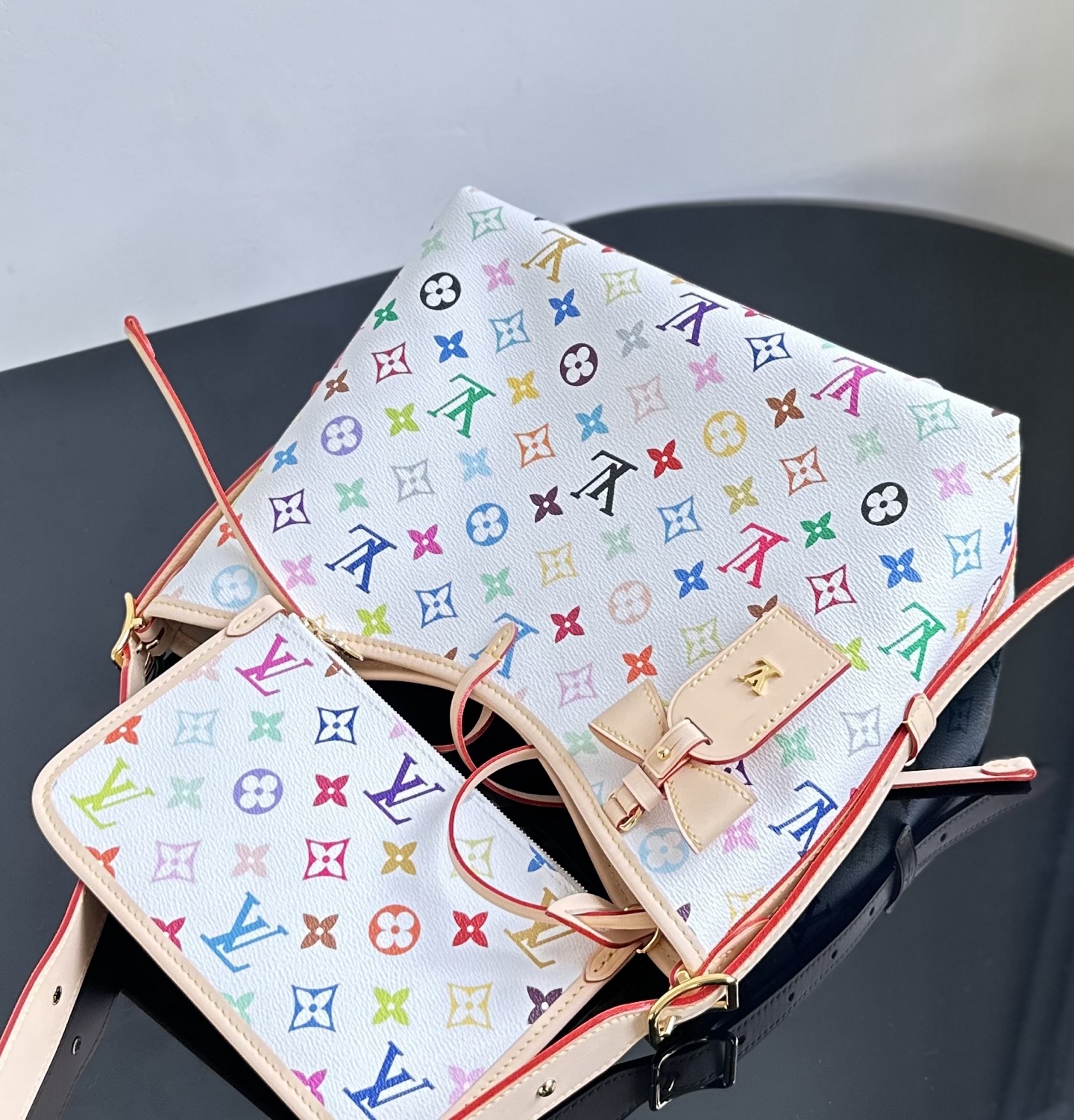 LOUIS VUITTON LV x TM Monogram Multicolor CarryAll PM White LOUIS VUITTON LV x TM Monogram Multicolor CarryAll PM White