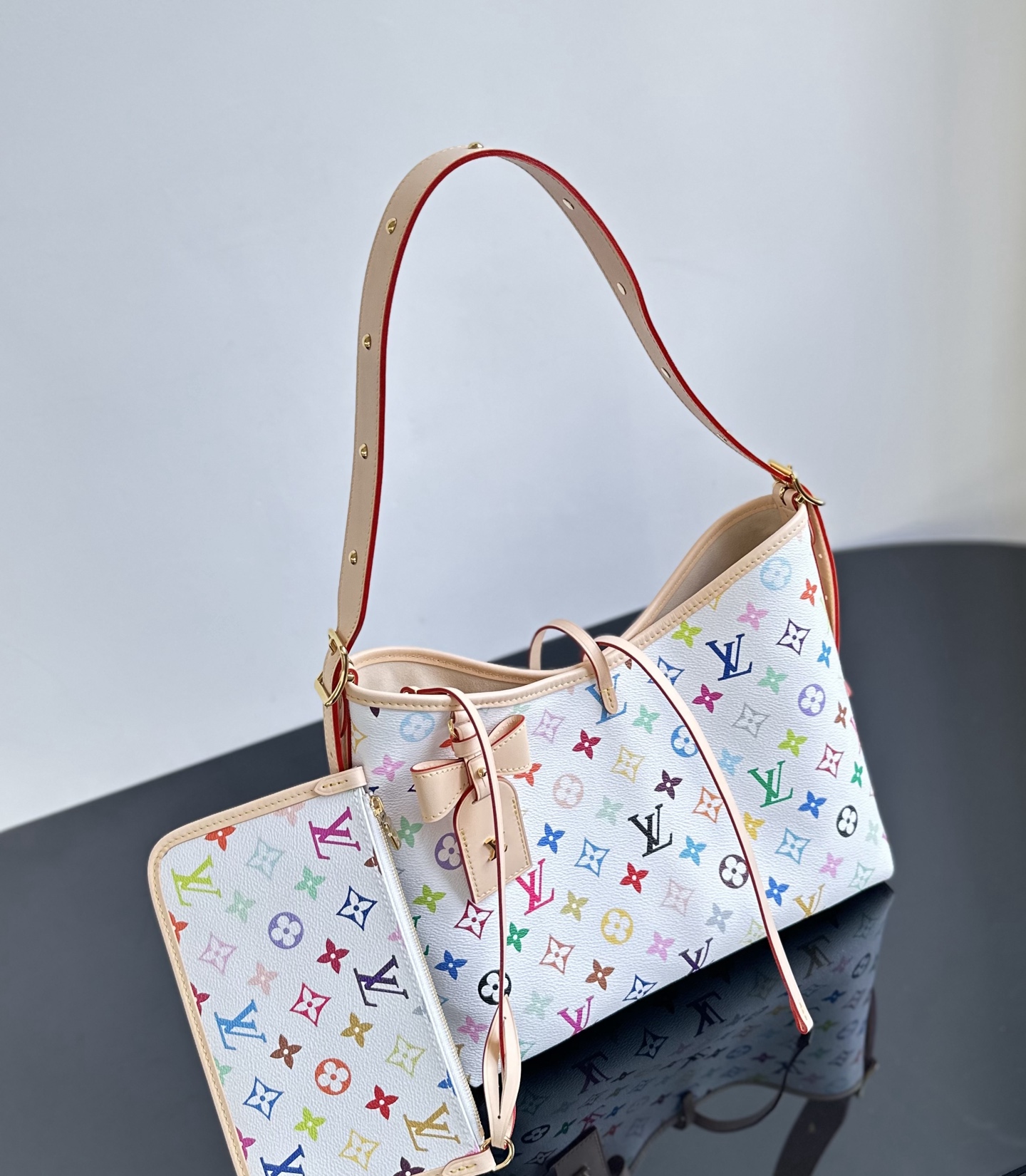 LOUIS VUITTON LV x TM Monogram Multicolor CarryAll PM White LOUIS VUITTON LV x TM Monogram Multicolor CarryAll PM White