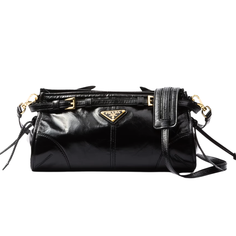 PRADA Bonnie  leather handbag, Black