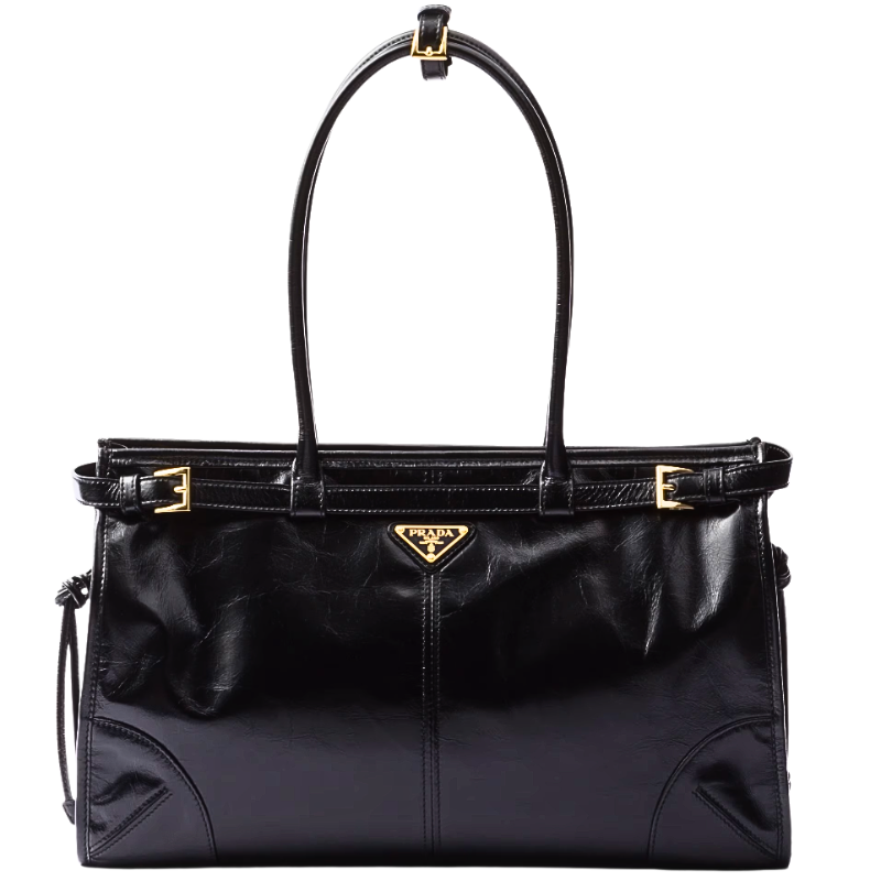 PRADA Bonnie  leather handbag, Black