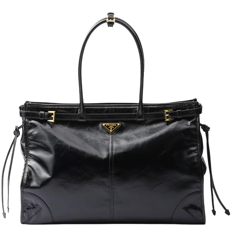 PRADA Bonnie  leather handbag, Black