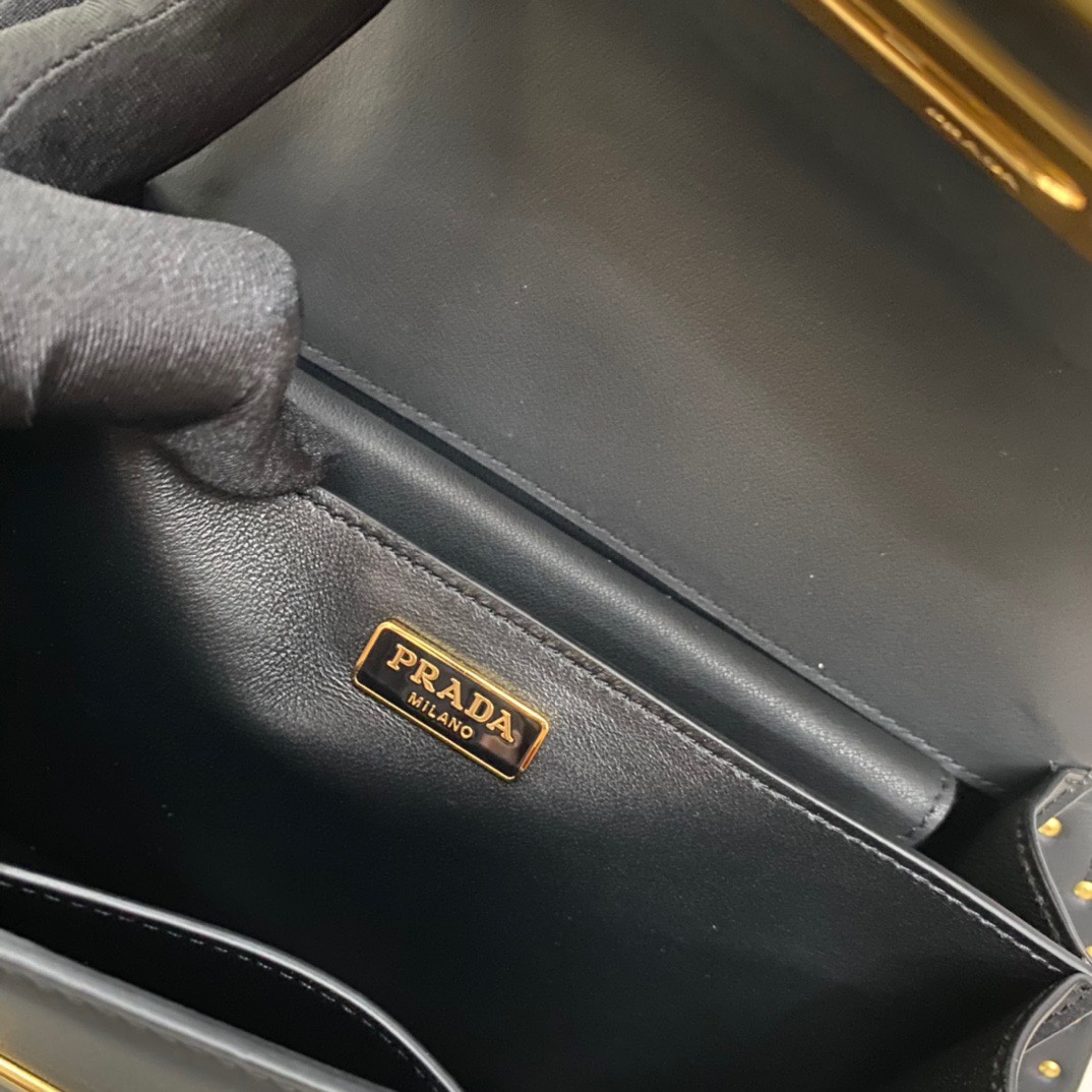 PRADA City Calf Saffiano Cahier Bag Black