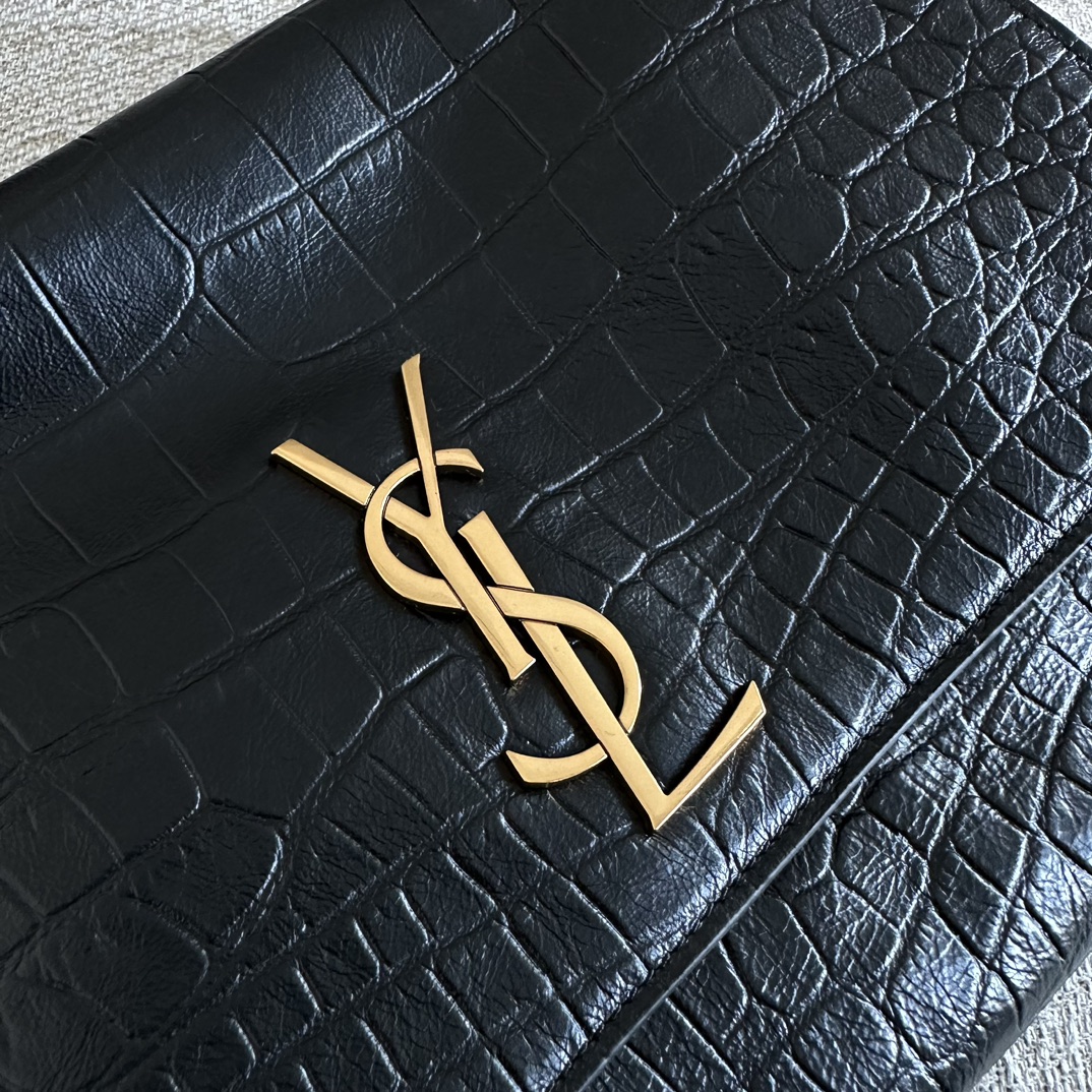 SAINT LAURENT KATE Medium Double-sided Handbag,Crocodile-embossed leather