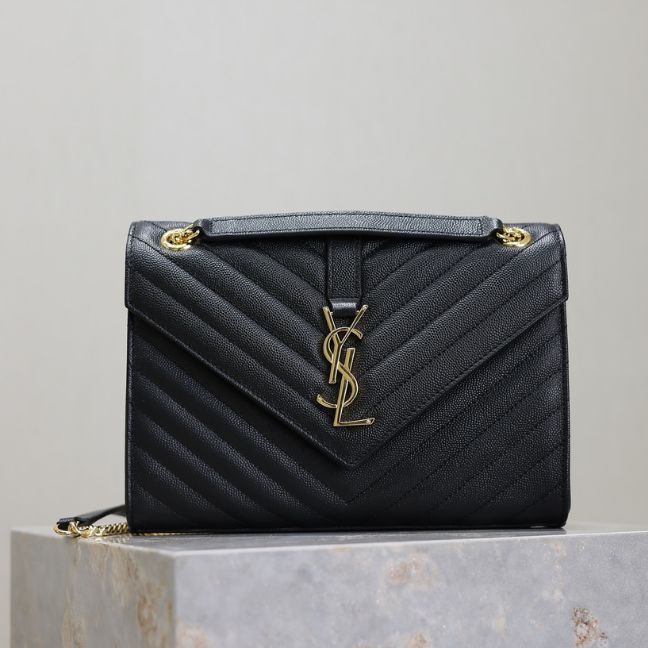 SAINT LAURENT medium College leather cross body bag Black