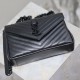 SAINT LAURENT medium College leather cross body bag All Black SAINT LAURENT medium College leather cross body bag All Black