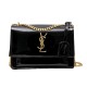 SAINT LAURENT Jamie Lacquered leather handbag Black SAINT LAURENT Jamie Lacquered leather handbag Black