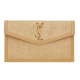 SAINT LAURENT UPTOWN pouch in micro raffia,NATURAL HAY & BLUSH SAINT LAURENT UPTOWN pouch in micro raffia,NATURAL HAY & BLUSH