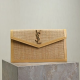 SAINT LAURENT UPTOWN pouch in micro raffia,NATURAL HAY & BLUSH SAINT LAURENT UPTOWN pouch in micro raffia,NATURAL HAY & BLUSH