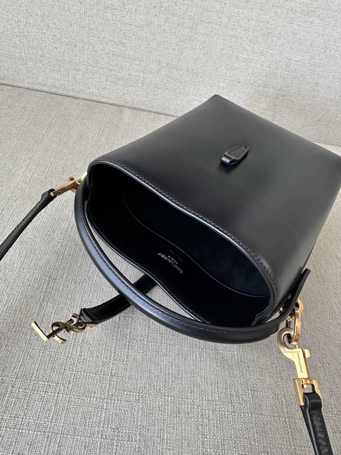 SAINT LAURENT Le 37 Leather Bucket Bag