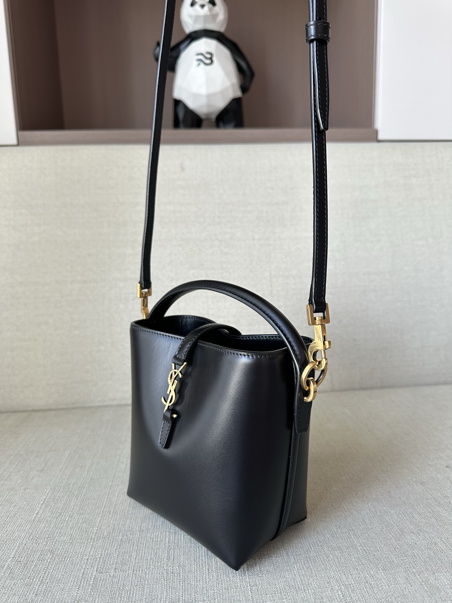 SAINT LAURENT Le 37 Leather Bucket Bag