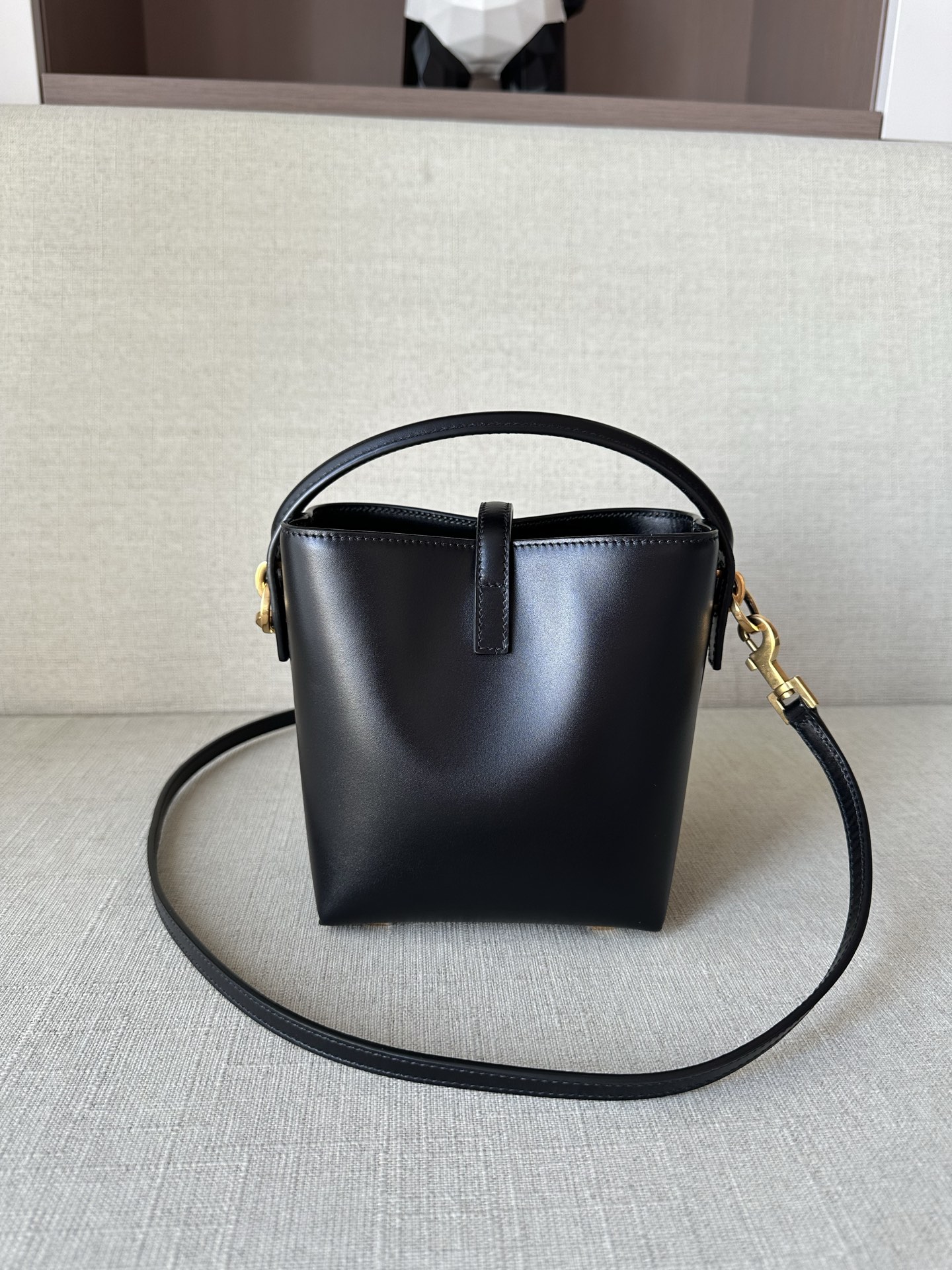 SAINT LAURENT Le 37 Leather Bucket Bag