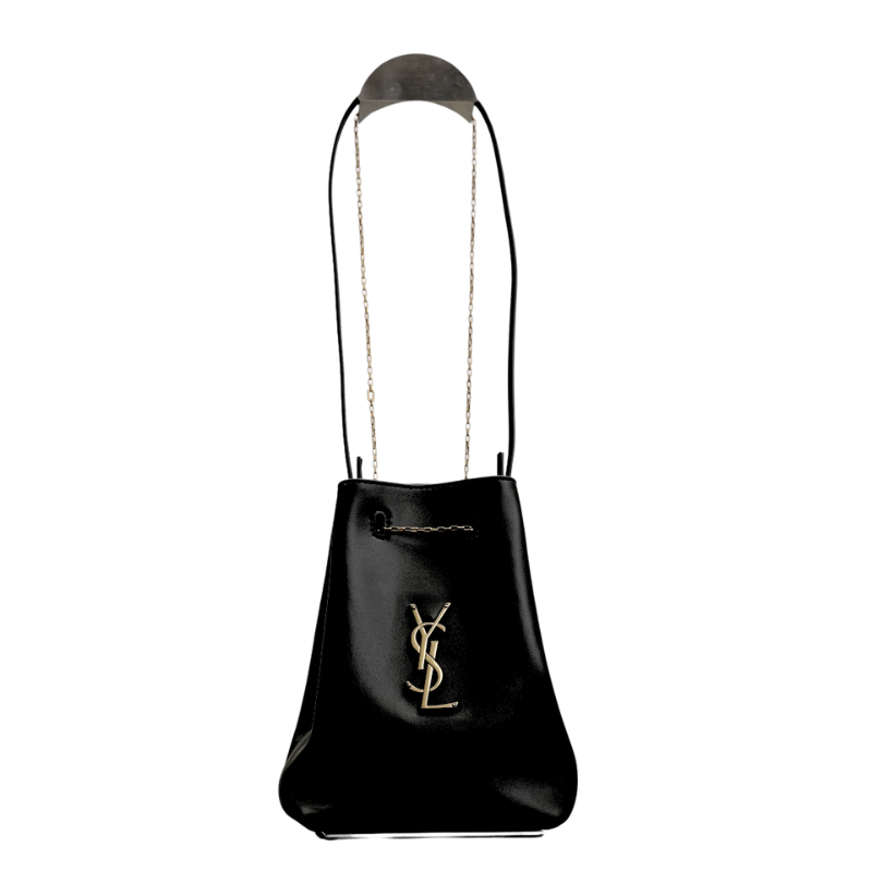 SAINT LAURENT POCHON in lambskin Handbag Black