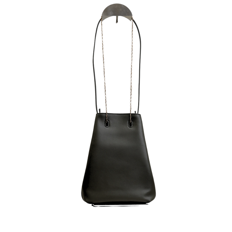 SAINT LAURENT POCHON in lambskin Handbag Black