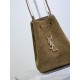 SAINT LAURENT POCHON in in suede Handbag CARAMEL COGNAC