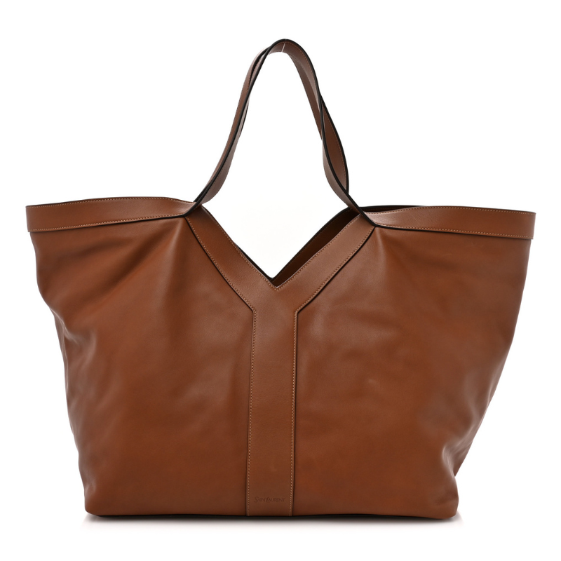 SAINT LAURENT Leather Y Tote  Brown Totes, Handbags
