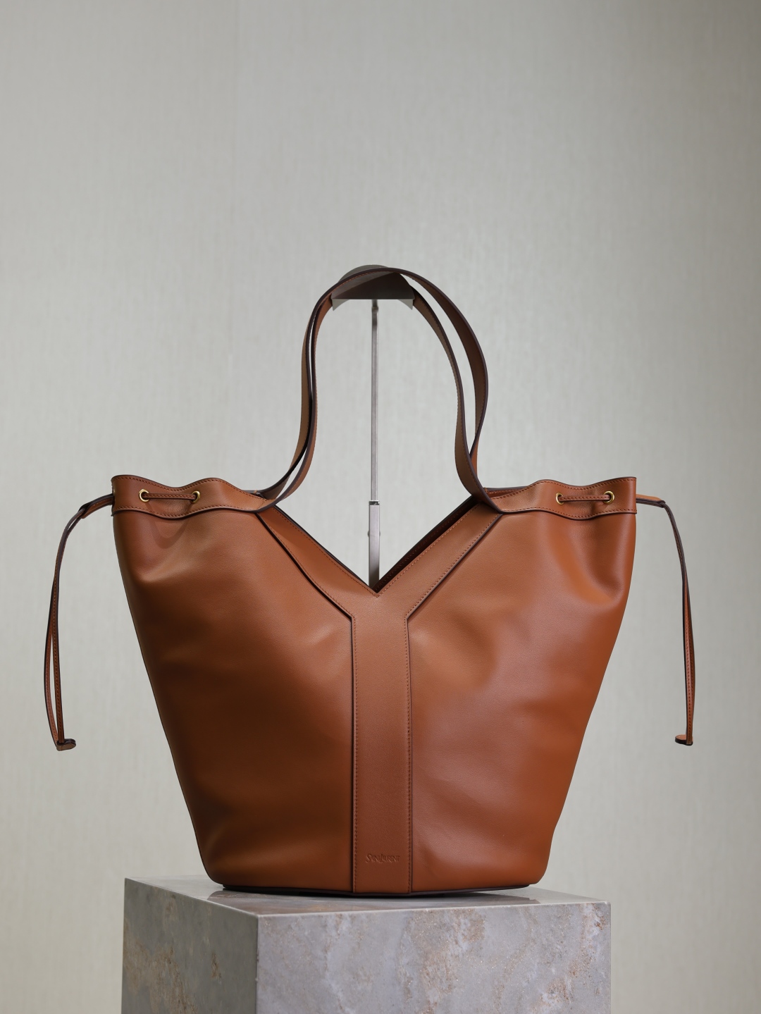 SAINT LAURENT Leather Y Tote  Brown Totes, Handbags
