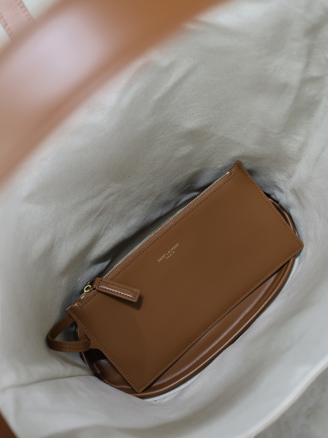 SAINT LAURENT Le 5 A 7 Hobo Bag in Canvas and Leather