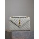 SAINT LAURENTENVELOPE MEDIUM IN QUILTED GRAIN DE POUDRE EMBOSSED LEATHER 
