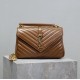 SAINT LAURENT Medium Monogram Matelasse College Bag, Brown