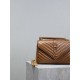 SAINT LAURENT Medium Monogram Matelasse College Bag, Brown