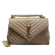 SAINT LAURENT Medium Monogram Matelasse College Bag, Neutrals