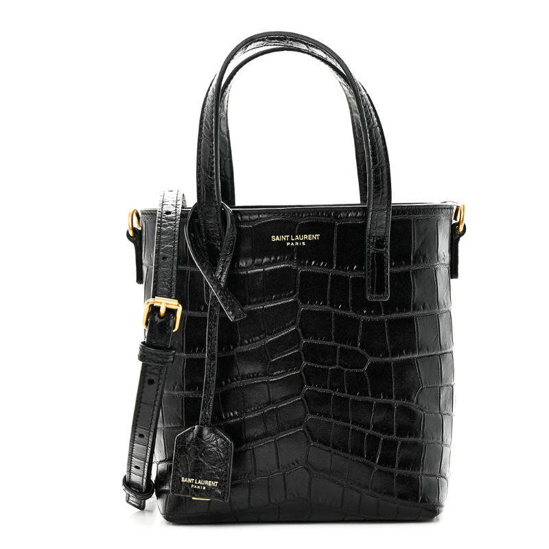 SAINT LAURENT Saint Laurent Embossed Leather Sac De Jour - Black