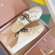 MIUMIU 25 newest washed denim canvas casual sneakers with thick soles MIUMIU 25 newest washed denim canvas casual sneakers with thick soles