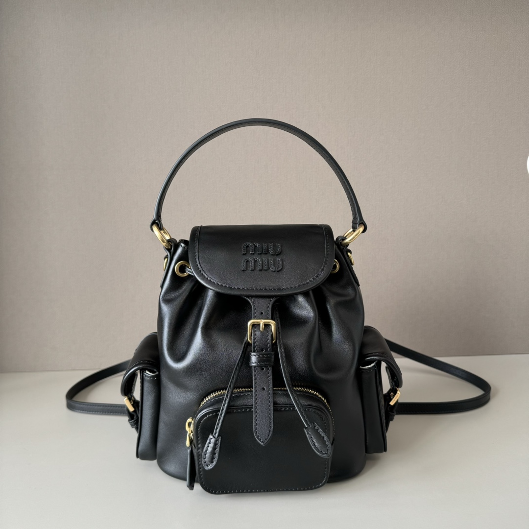 MIUMIU Black Leather backpack