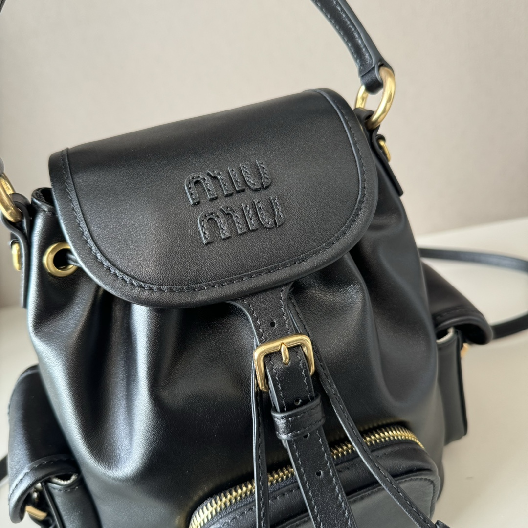 MIUMIU Black Leather backpack