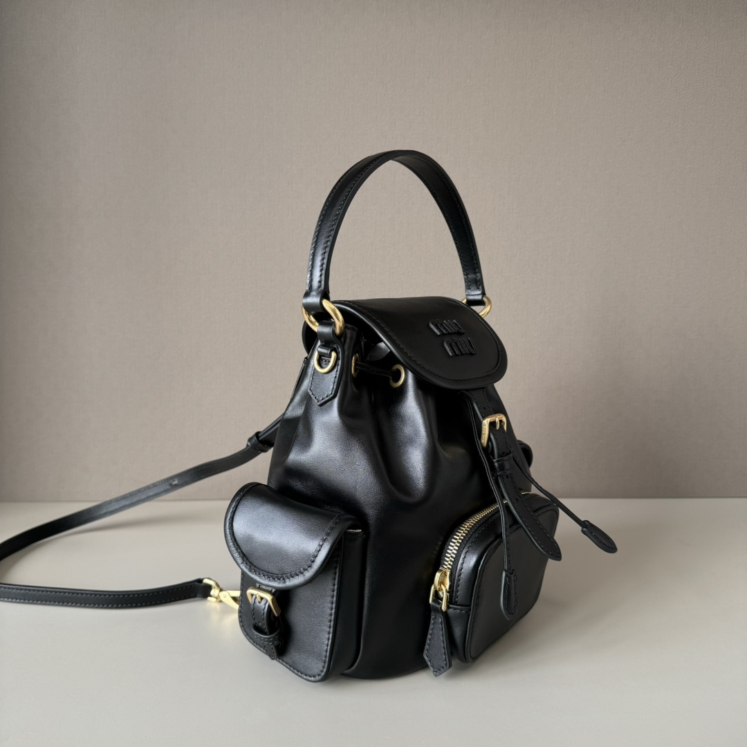 MIUMIU Black Leather backpack