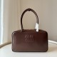 MIU MIU Soft Calf Softy Medium Beau Top Handle Bag Briarwood