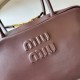 MIU MIU Soft Calf Softy Medium Beau Top Handle Bag Briarwood