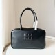 MIU MIU Soft Calf Softy Medium Beau Top Handle Bag Black