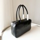 MIU MIU Soft Calf Softy Medium Beau Top Handle Bag Black