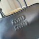 MIU MIU Soft Calf Softy Medium Beau Top Handle Bag Black