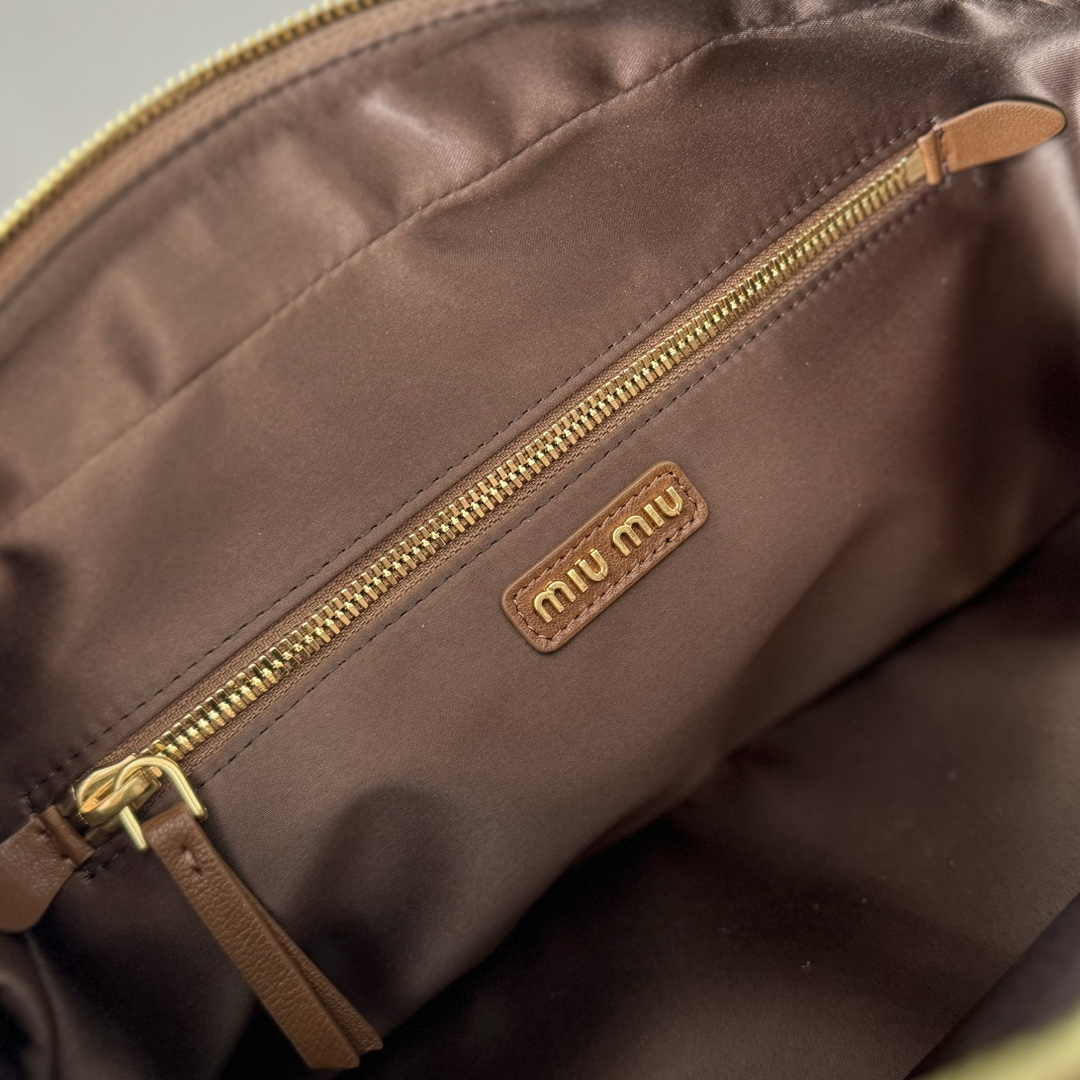 MIU MIU  Pocket Nappa Leather Bag in Brown
