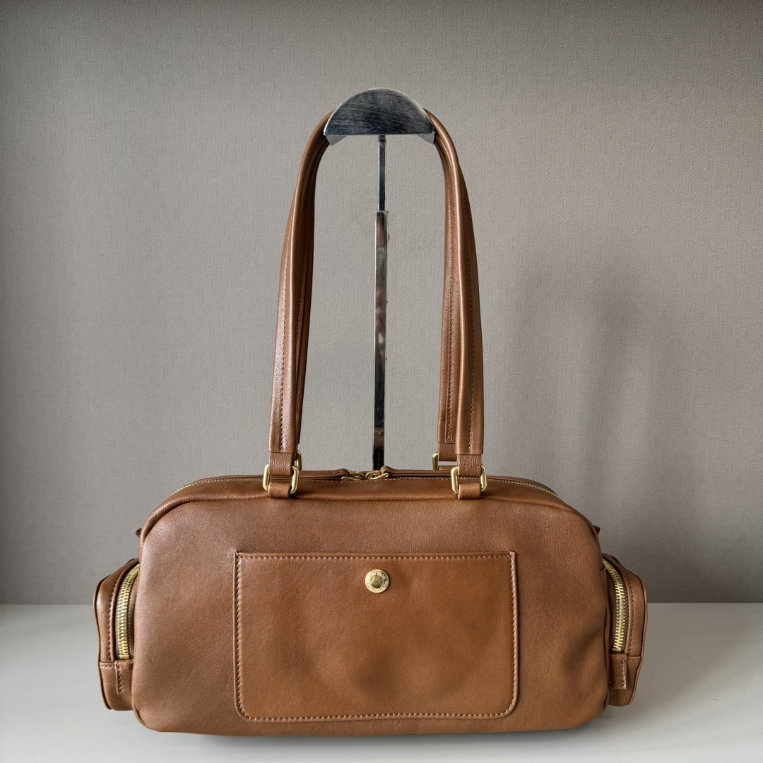 MIU MIU  Pocket Nappa Leather Bag in Brown