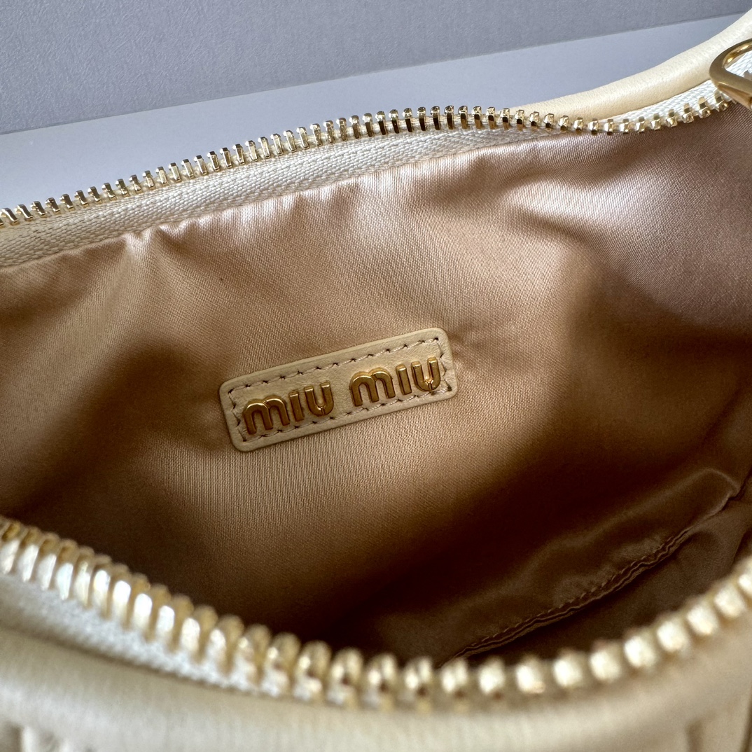 MIU MIU Wander Materasse Women's Hobo Bag , light yellow MIU MIU Wander Materasse Women's Hobo Bag , light yellow