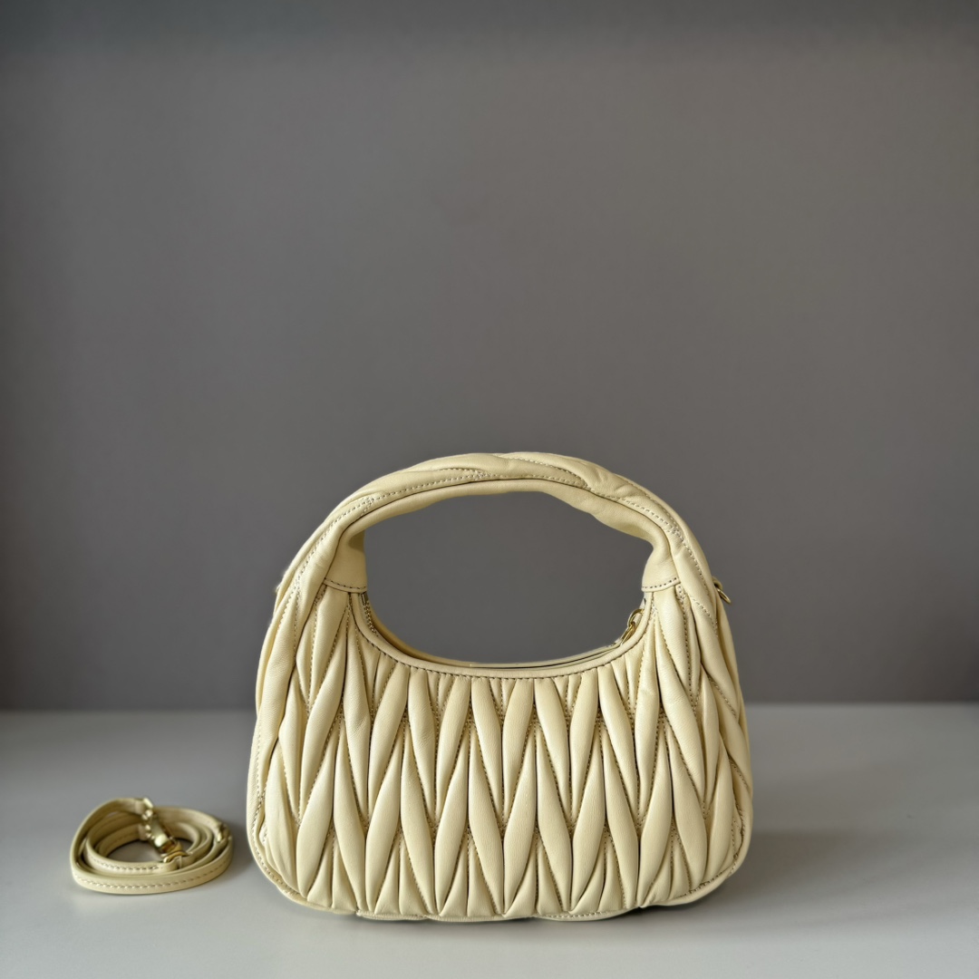 MIU MIU Wander Materasse Women's Hobo Bag , light yellow MIU MIU Wander Materasse Women's Hobo Bag , light yellow