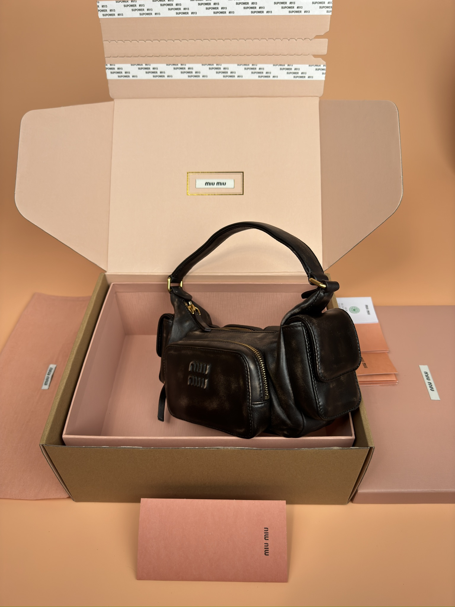 MIU MIU   Leather Shoulder Bag - Black Shoulder Bags
