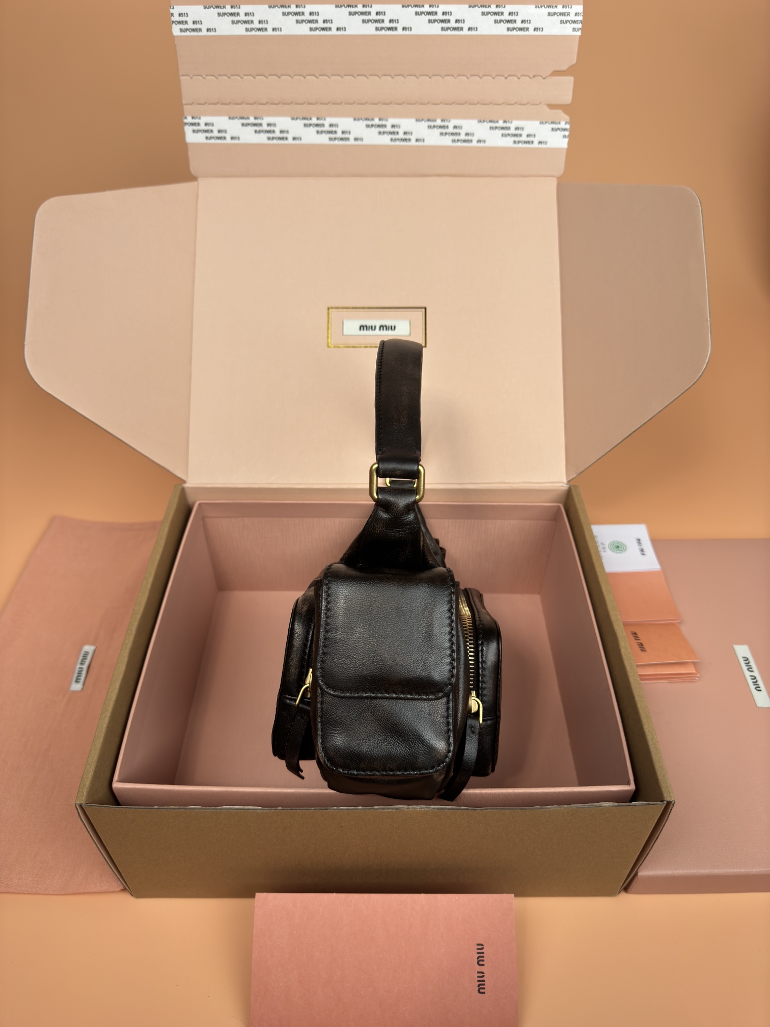 MIU MIU   Leather Shoulder Bag - Black Shoulder Bags