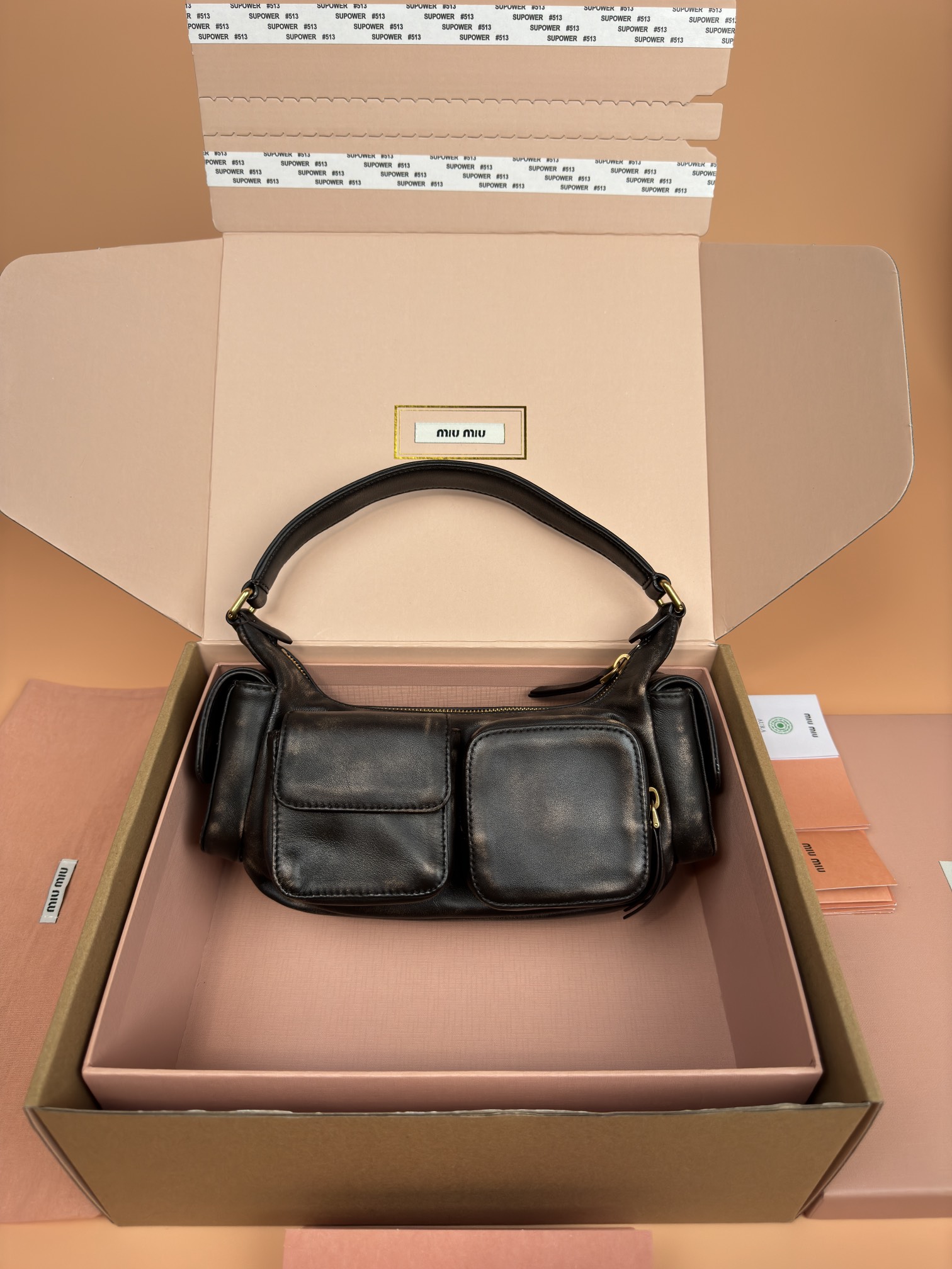 MIU MIU   Leather Shoulder Bag - Black Shoulder Bags
