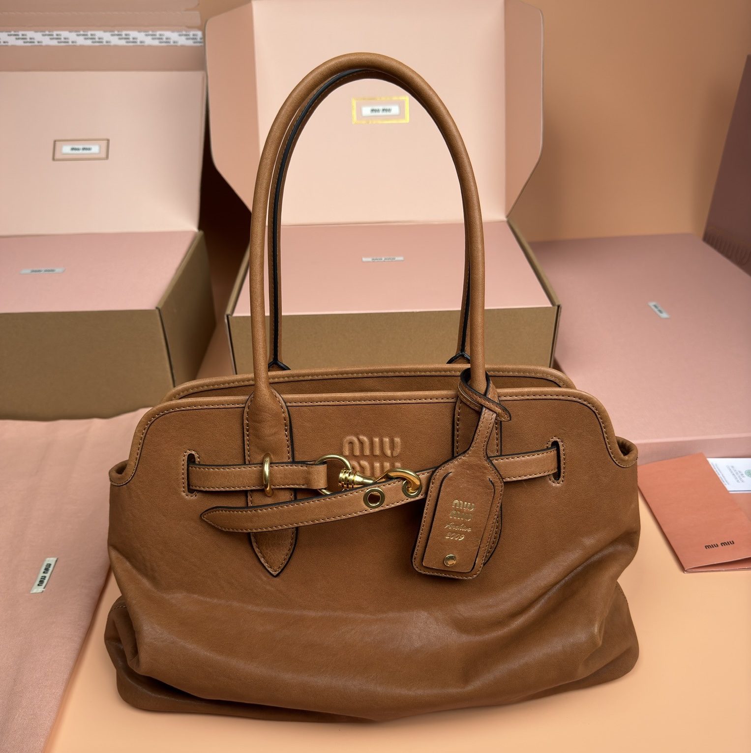 MIU MIU  Nappa Medium Aventure Bag Rovere