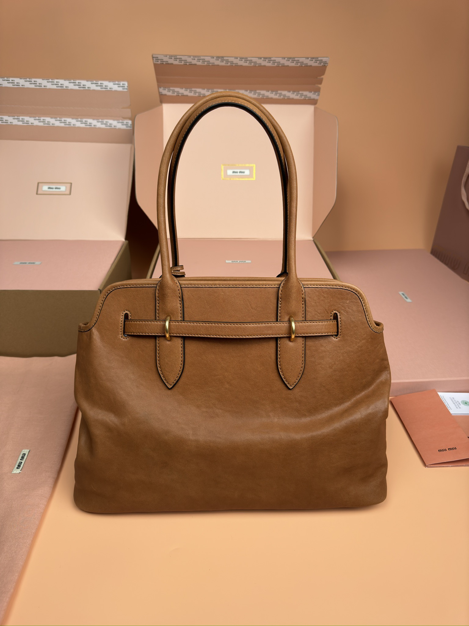 MIU MIU  Nappa Medium Aventure Bag Rovere