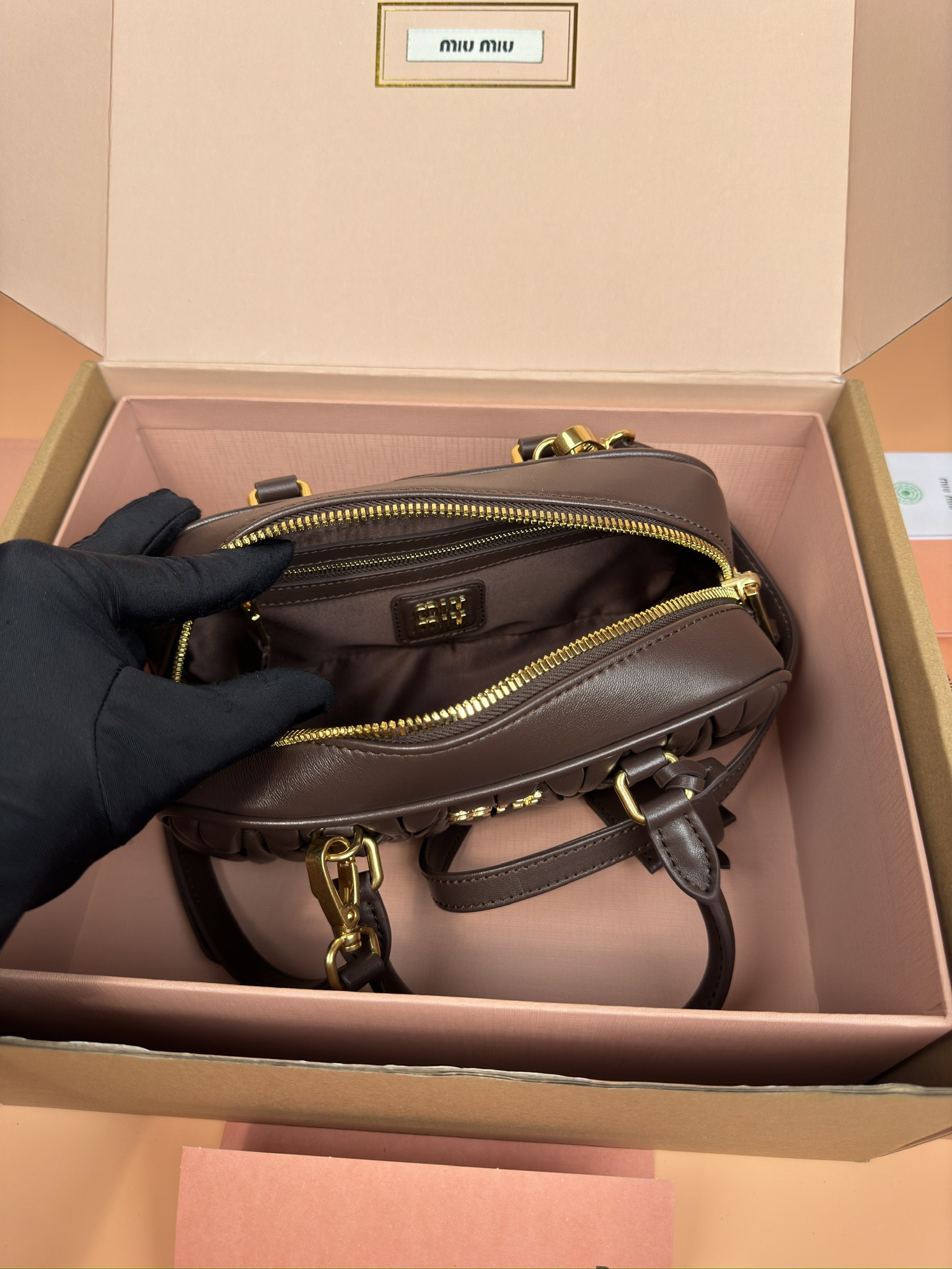 MIUMIU Arcadie Matelassé Soft Sheep Leather Handbag,Black MIUMIU Arcadie Matelassé Soft Sheep Leather Handbag,Black