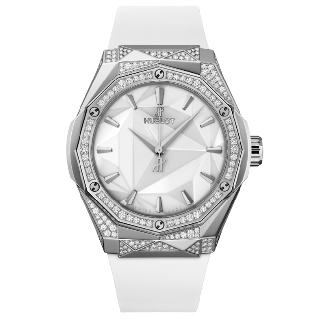 HUBLOT Classic Fusion series Olinski Titanium White Interlaced Pave Watch