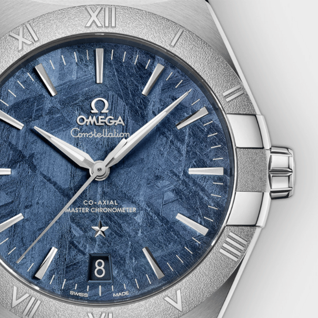 OMEGA, Constellation series 41mm, stainless - steel case with a stainless - steel bracelet, men's watch, blue + platinum